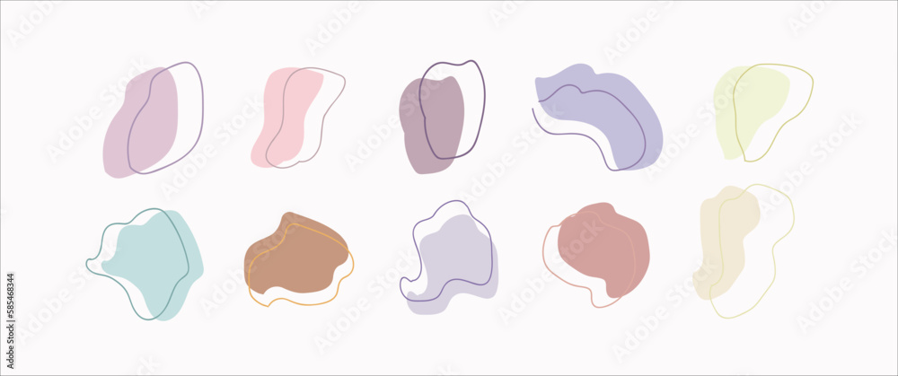 Set of Blob Shapes Vector form Graphic Element with Line Vector illustration isolated Background Set of Blob Shapes Vector form Graphic Element with Line Vector illustration isolated Background