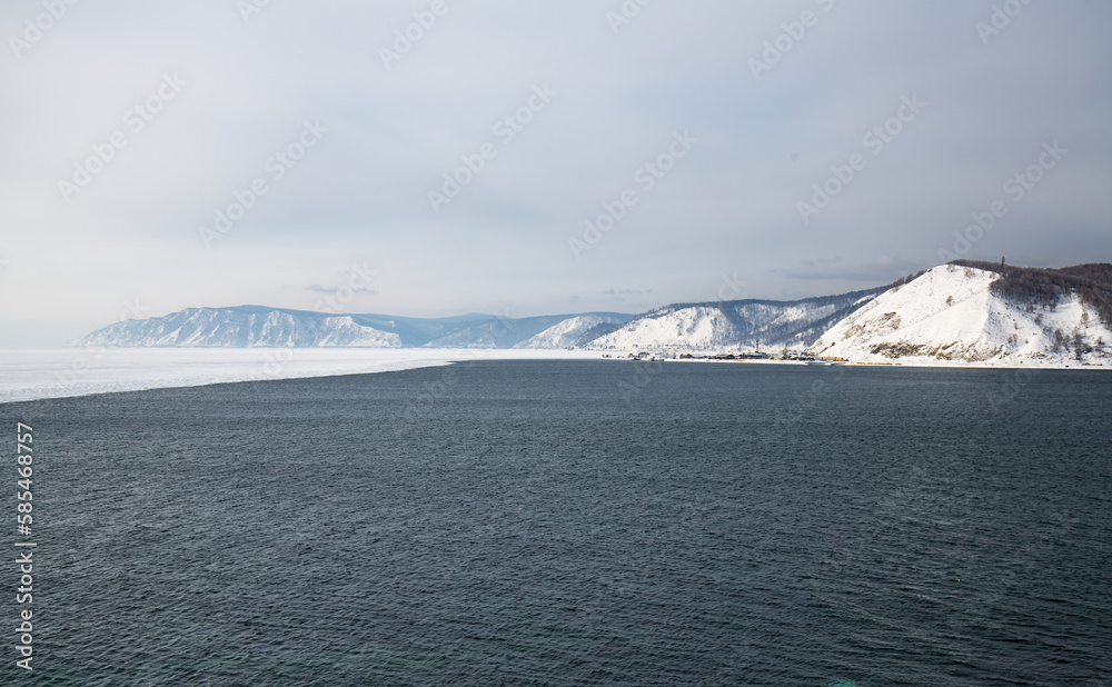 Winter view from Chersky stone over lake Baikal and the Angara river Winter view from Chersky stone over lake Baikal and the Angara river