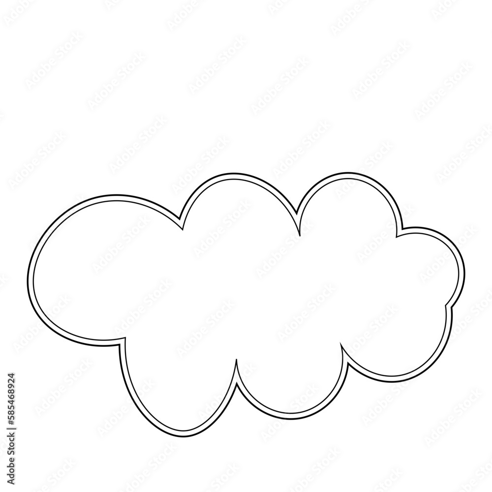 Thought bubble thinking cloud line art vector icon Thought bubble thinking cloud line art vector icon