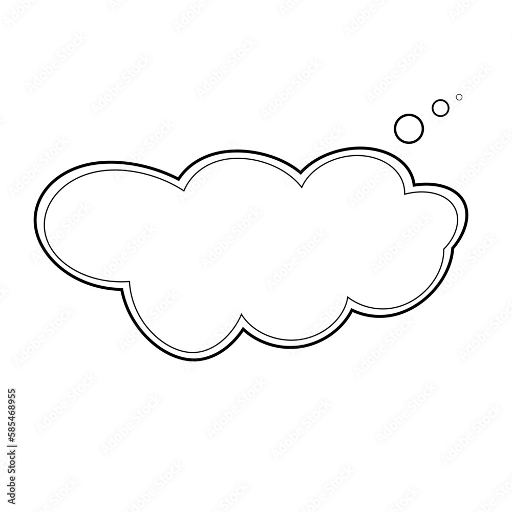 Thought bubble thinking cloud line art vector icon Thought bubble thinking cloud line art vector icon