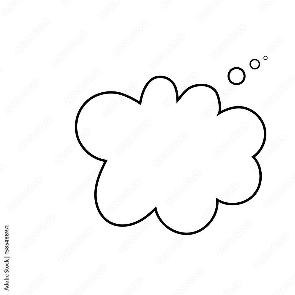 Thought bubble thinking cloud line art vector icon Thought bubble thinking cloud line art vector icon