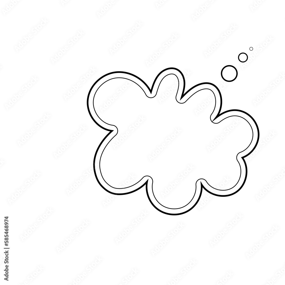 Thought bubble thinking cloud line art vector icon Thought bubble thinking cloud line art vector icon