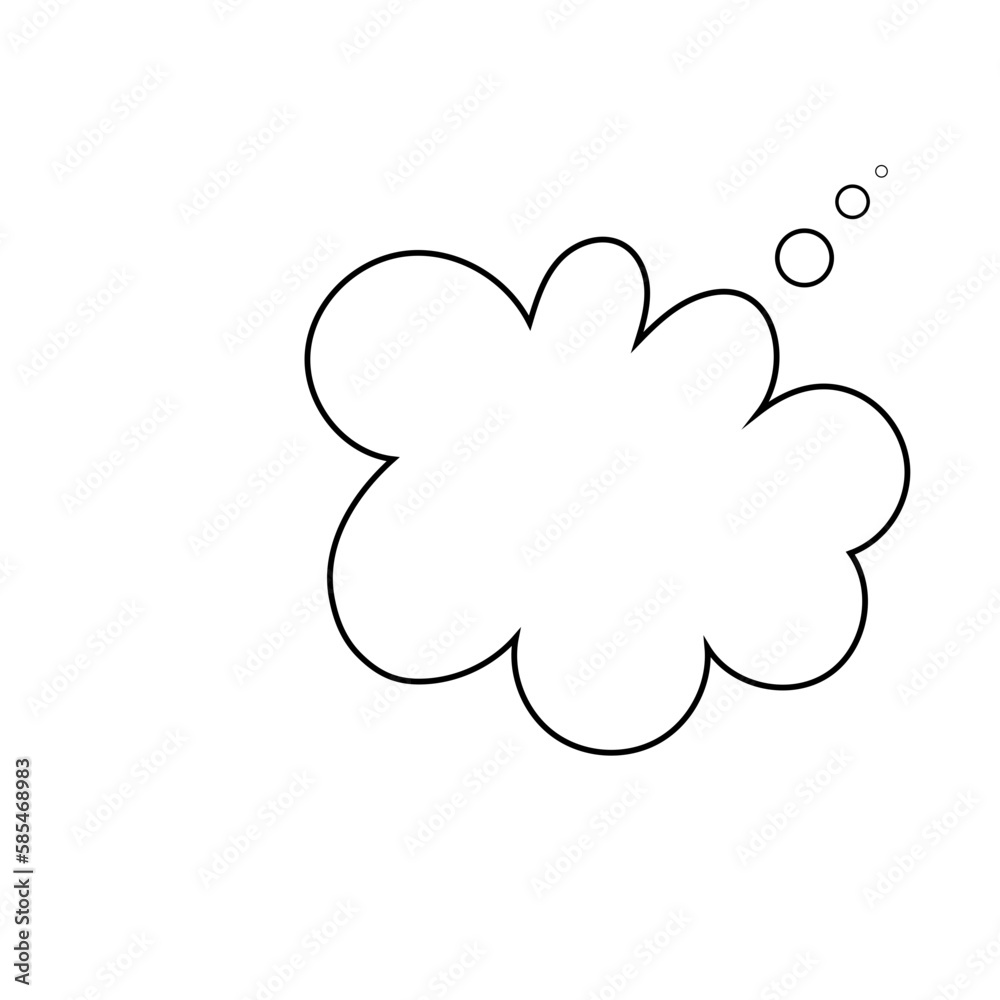 Thought bubble thinking cloud line art vector icon Thought bubble thinking cloud line art vector icon