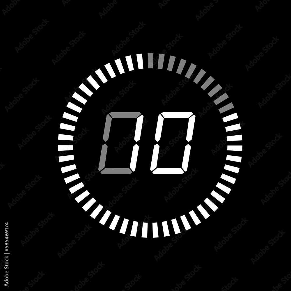 Pi Zero Countdown Timer Digital Pi diagram countdown timer with 05 number outline style design ...