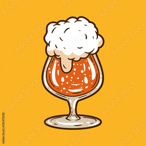 Illustration of a glass of beer vector