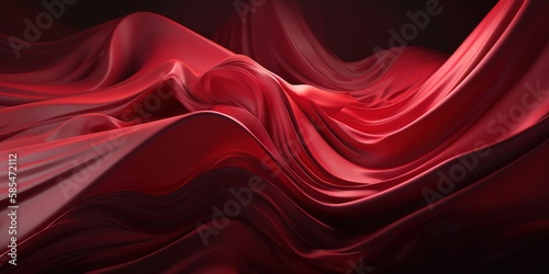 Red fabric billows in air. Made with Generative AI.