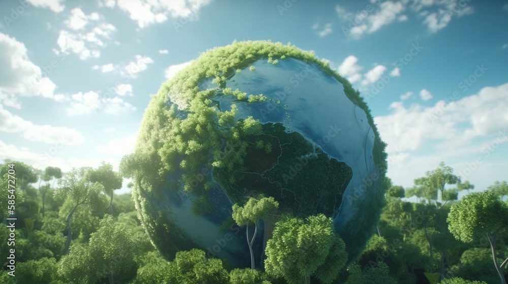 earth in the grass. Generative AI, Generative, AI earth in the grass. Generative AI, Generative, AI