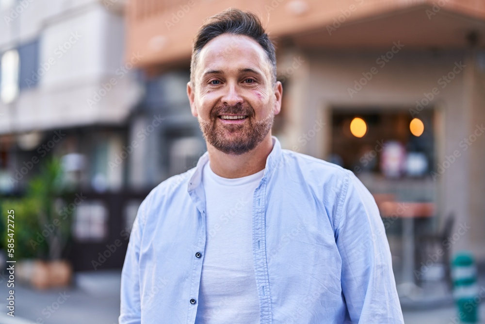 Young caucasian man smiling confident standing at street Young caucasian man smiling confident standing at street