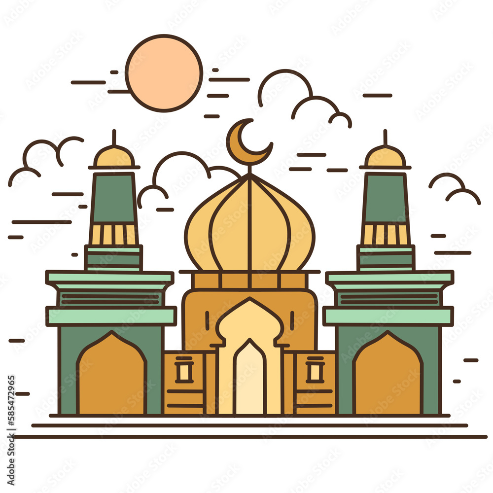 illustration of a mosque islamic ramadan kareem backround