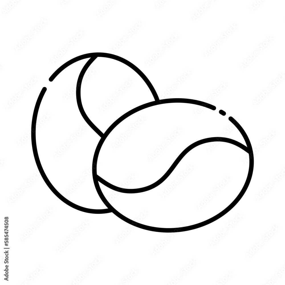 Coffee bean line icon. Coffee bean line icon.