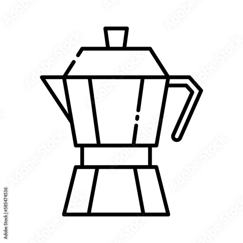 Moka pot icon line.