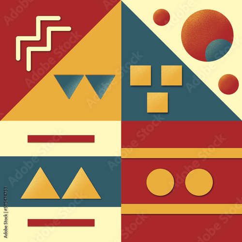 Geometric shapes with warm colors