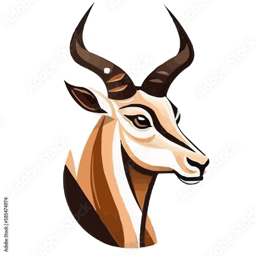 Antelope face - head vector logo