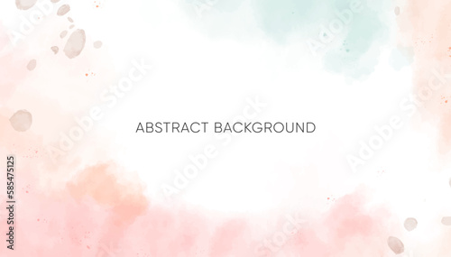 Abstract horizontal watercolor background. Neutral light colored empty space background illustration