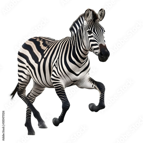 zebra isolate on background running