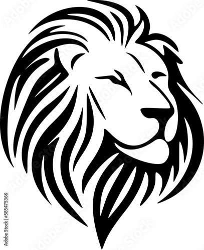 Minimalist lion logo in black and white style vector.