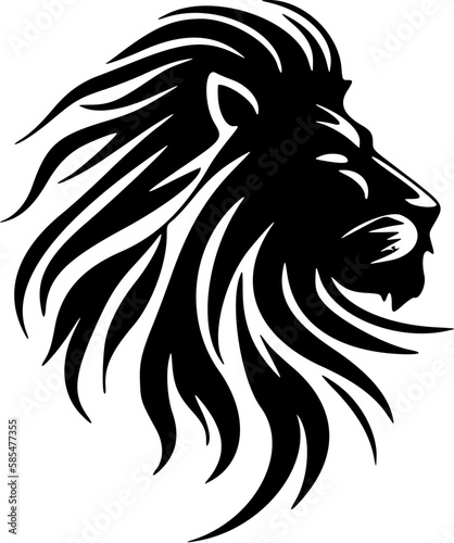     A lion logo in simple black and white vector format.