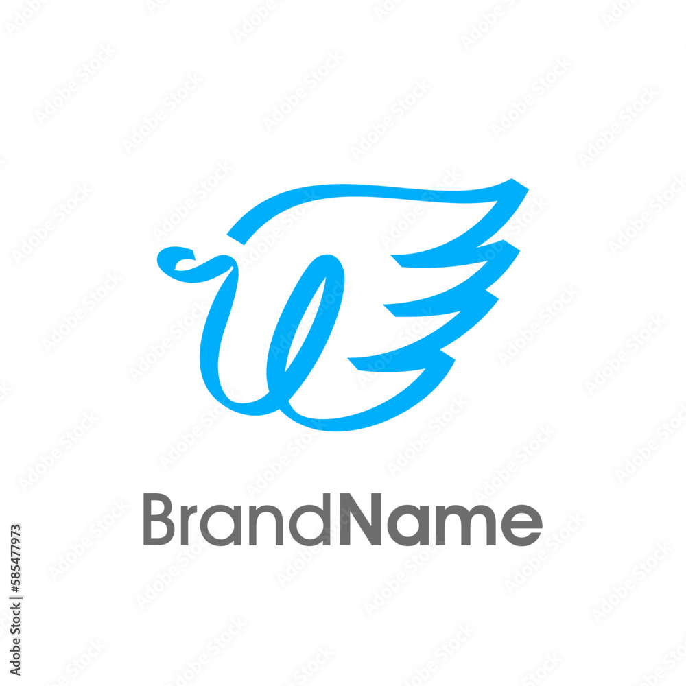 Initial U Ribbon Wing Logo Initial U Ribbon Wing Logo