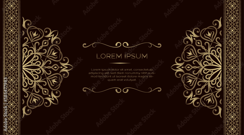 luxury background with golden mandala ornament