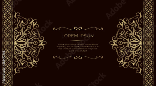 luxury background with golden mandala ornament