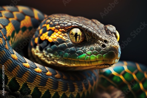 Beautiful photo snake natural background with Generative AI technology