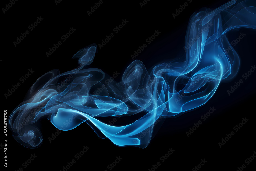 Captivating and Moody Blue Smoke on a Bold Black Background - Ideal for Adding Drama and Depth to Your Visual Projects, Generative AI Captivating and Moody Blue Smoke on a Bold Black Background - Ideal for Adding Drama and Depth to Your Visual Projects, Generative AI