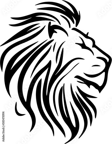 ﻿A vector logo of a lion in basic black and white.