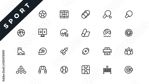 fitness and sport  icons set on white background