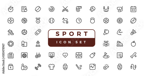 fitness and sport  icons set on white background