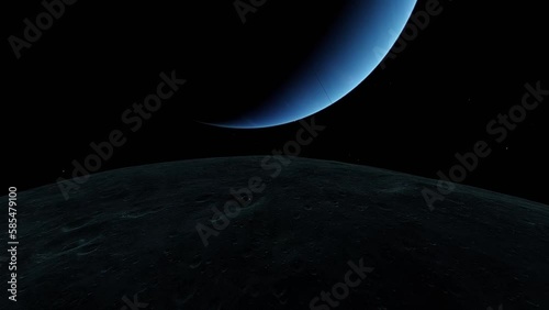 Flight Over Neptunes Moon, Planet Neptune Animation photo