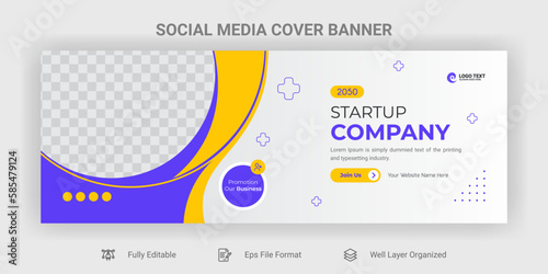 Business facebook cover banner template design 