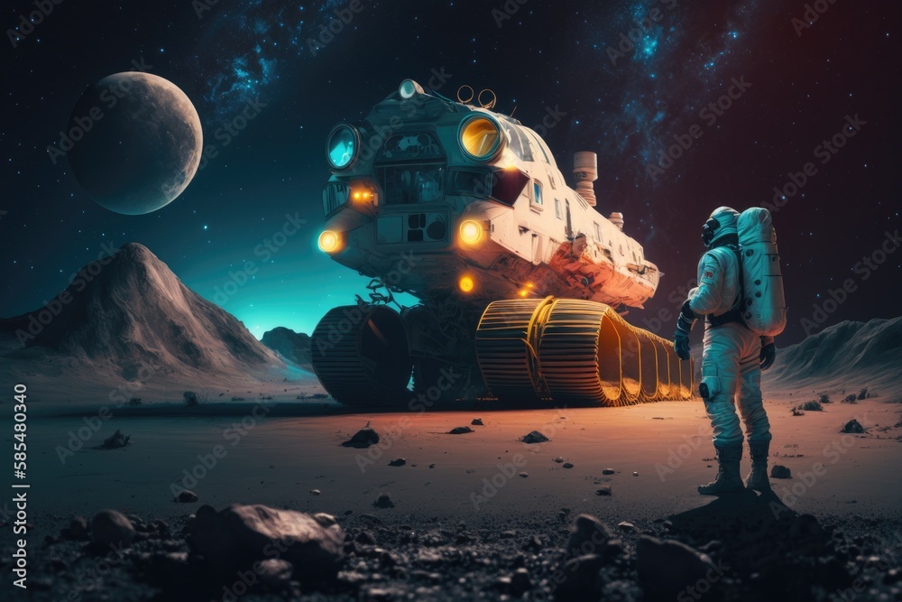 Fototapeta premium Space exploration and planetary colonization