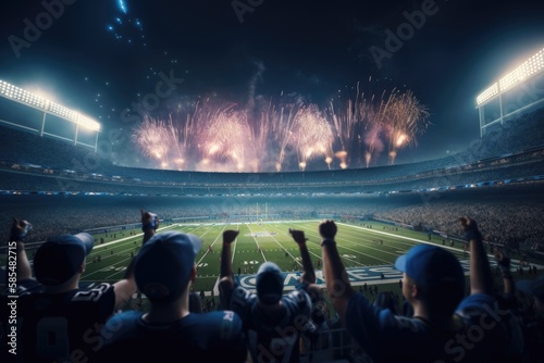 NFL Superbowl stadium at night.American football .