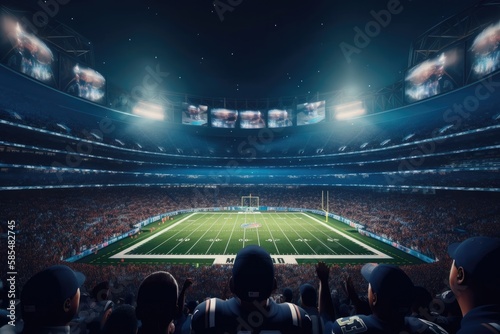 NFL Superbowl stadium at night.American football .