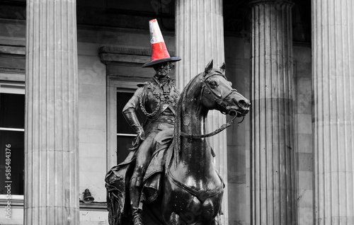 Bild auf Leinwand The equestrian statue of Arthur Wellesley, 1st Duke of Wellington in Glasgow
