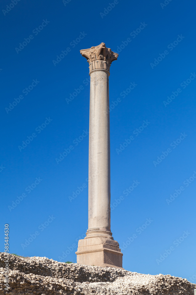 The Pompeys Pillar. It is an ancient Roman triumphal column