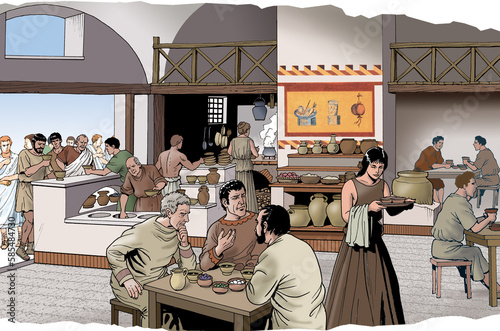 Ancient Rome - A taberna for refreshment. Ancient restaurant