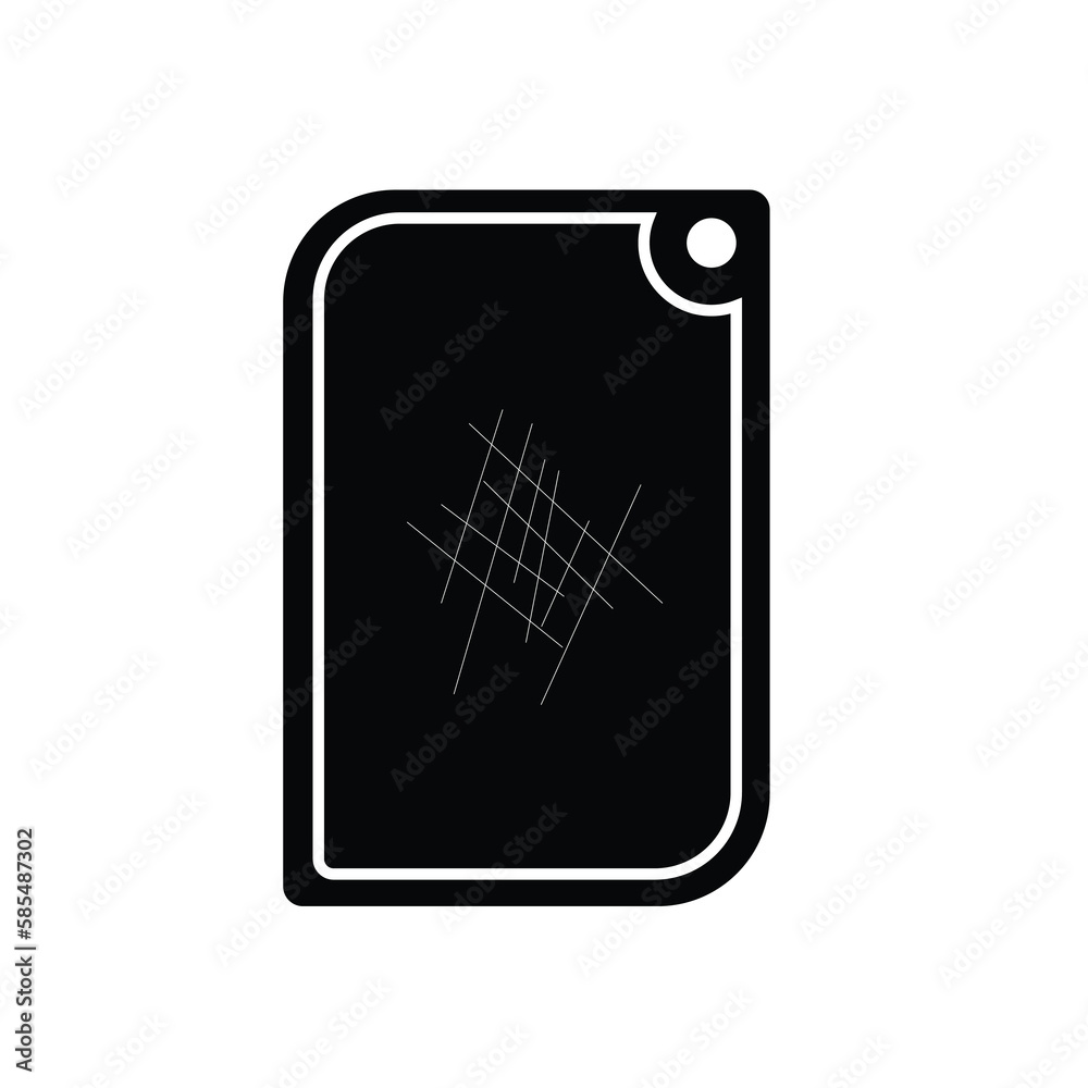 Wood chopping board cutting board flat silhouette vector. Silhouette utensil icon on white background. Set of black and white symbols for kitchen concept. Wood chopping board cutting board flat silhouette vector. Silhouette utensil icon on white background. Set of black and white symbols for kitchen concept.