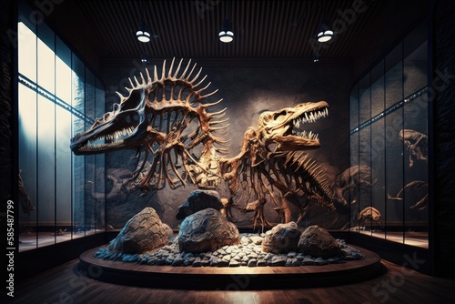 Dinosaur bones in the history museum © Tixel