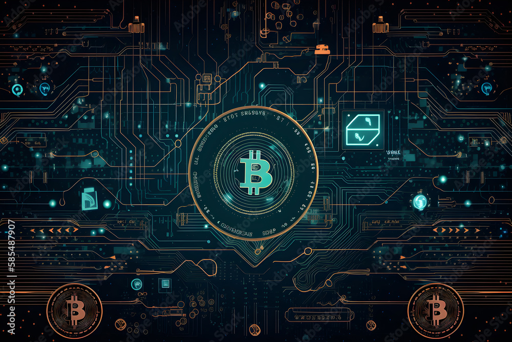 Background with cryptocurrency coins. Background ideal for projects related to finance, technology and digital currency. Generative AI
Background with cryptocurrency coins. Background ideal for projects related to finance, technology and digital currency. Generative AI