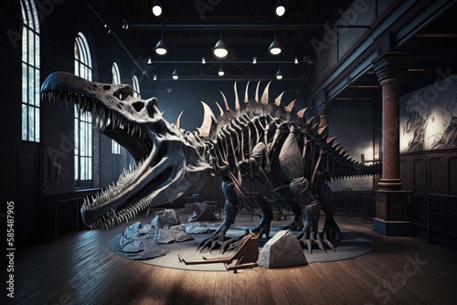 Dinosaur bones in the history museum