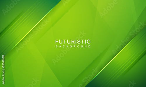 Modern green geometric background. futuristic concept for banners, cards, presentations. Vector illustration