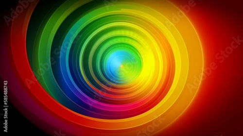Abstract colorful background with circles. Generative AI