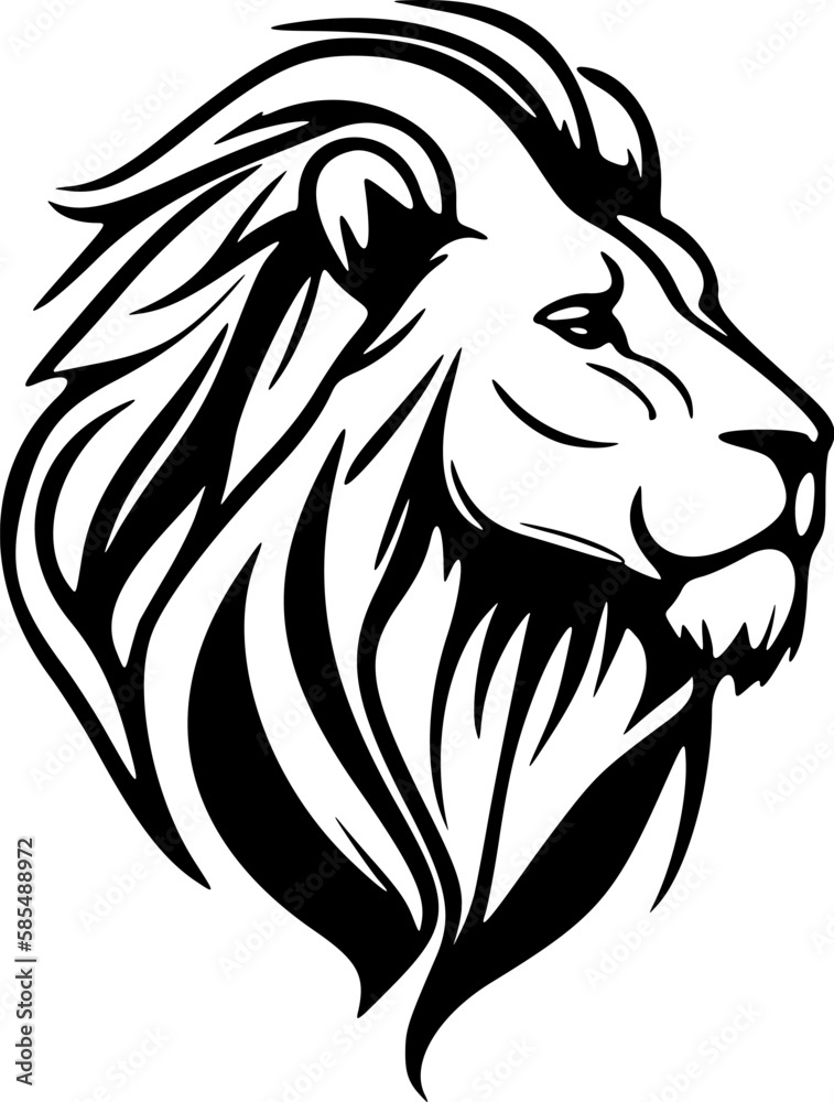 ﻿Vector logo lion in black and white colours, simple design.