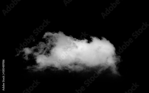 White Cloud Isolated on Black Background. Good for Atmosphere Creation and Composition