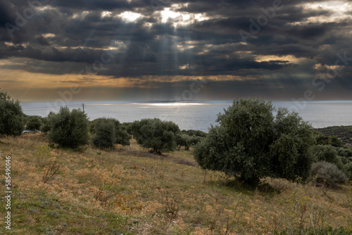 Sunrise at the south Thassos  Greece