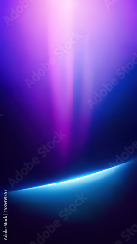 Neon pattern. Water space. Blurred background. Digital art of luminous purple light glow shining on deep blue surface graphic illustration.