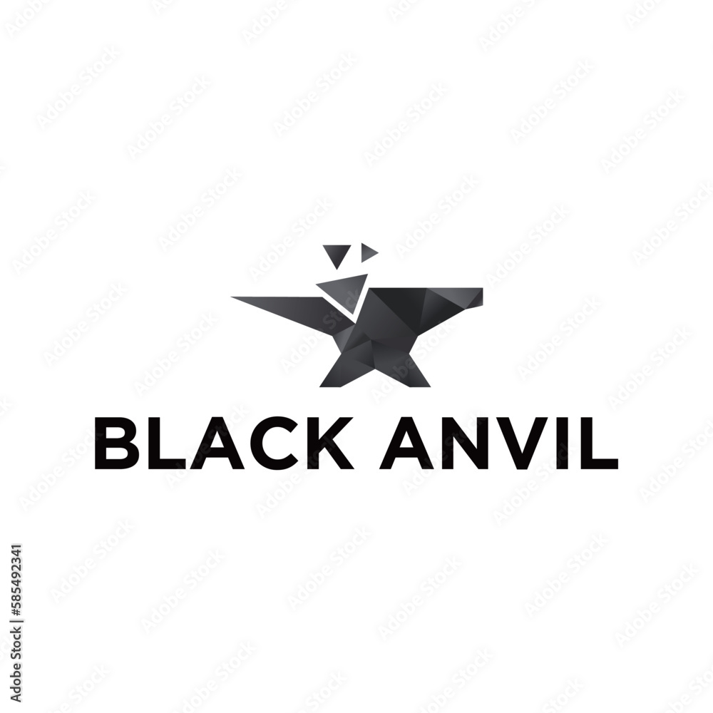 geometric black anvil logo geometric black anvil logo