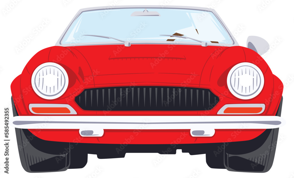 Luxury convertible. Funny car. Cartoon auto. Illustration for internet and mobile website.
