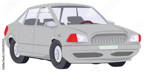 Funny car. Cartoon auto. Illustration for internet and mobile website. © Alexandr Sidorov